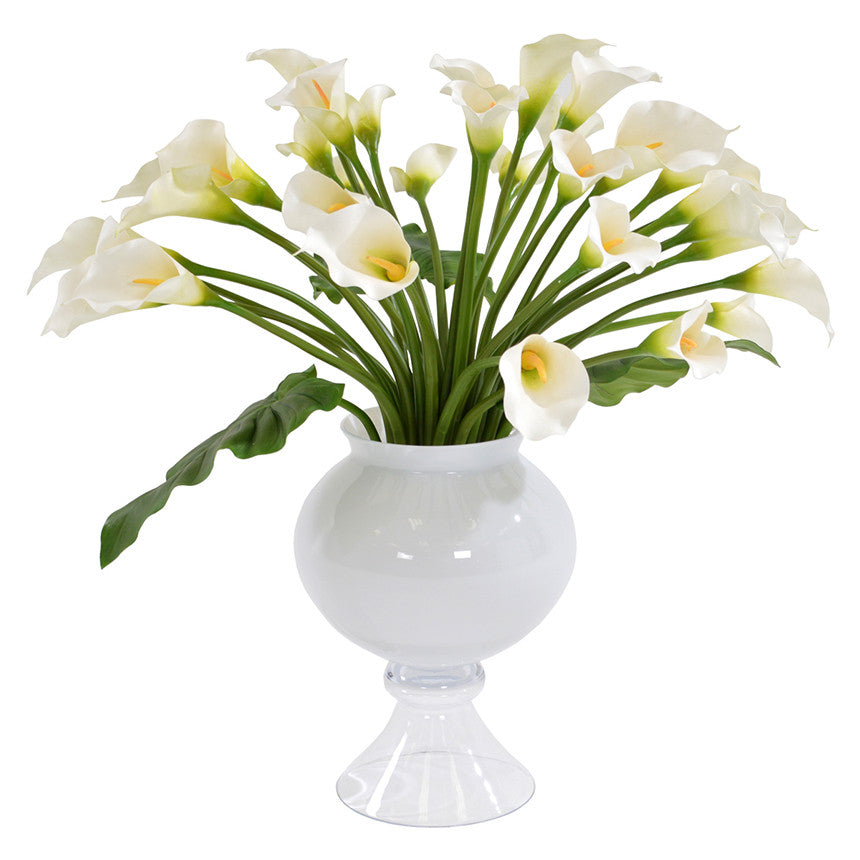Multiple Weiß Calla Lilies in der Refine Vase