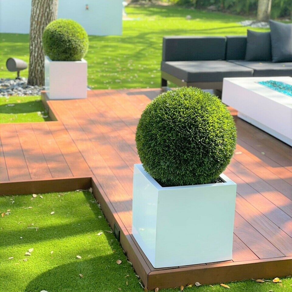 Topiary  Groß Block Fiberglas Pflanzgefäß