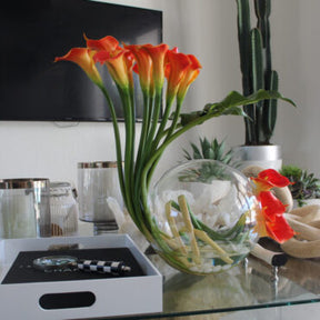 Mango Calla Lilies in der Crosswinds Vase