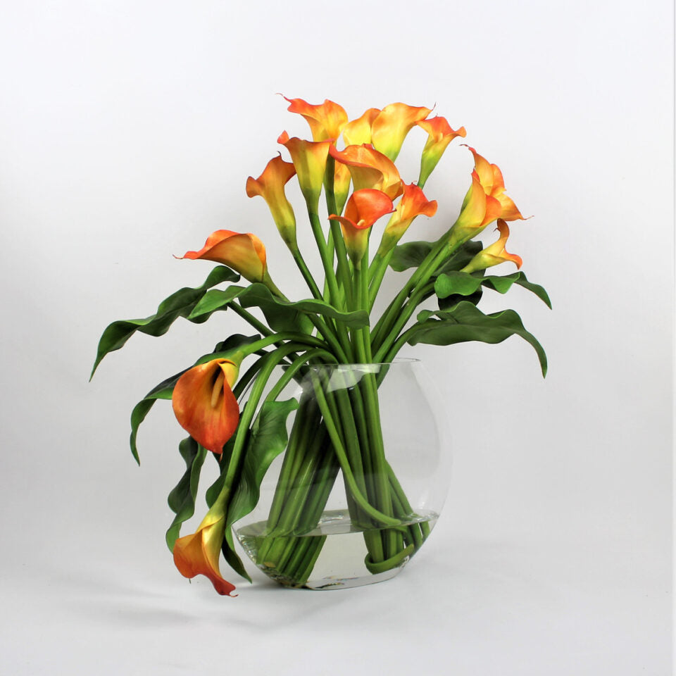 Mango Calla Lilies in der Moon Vase