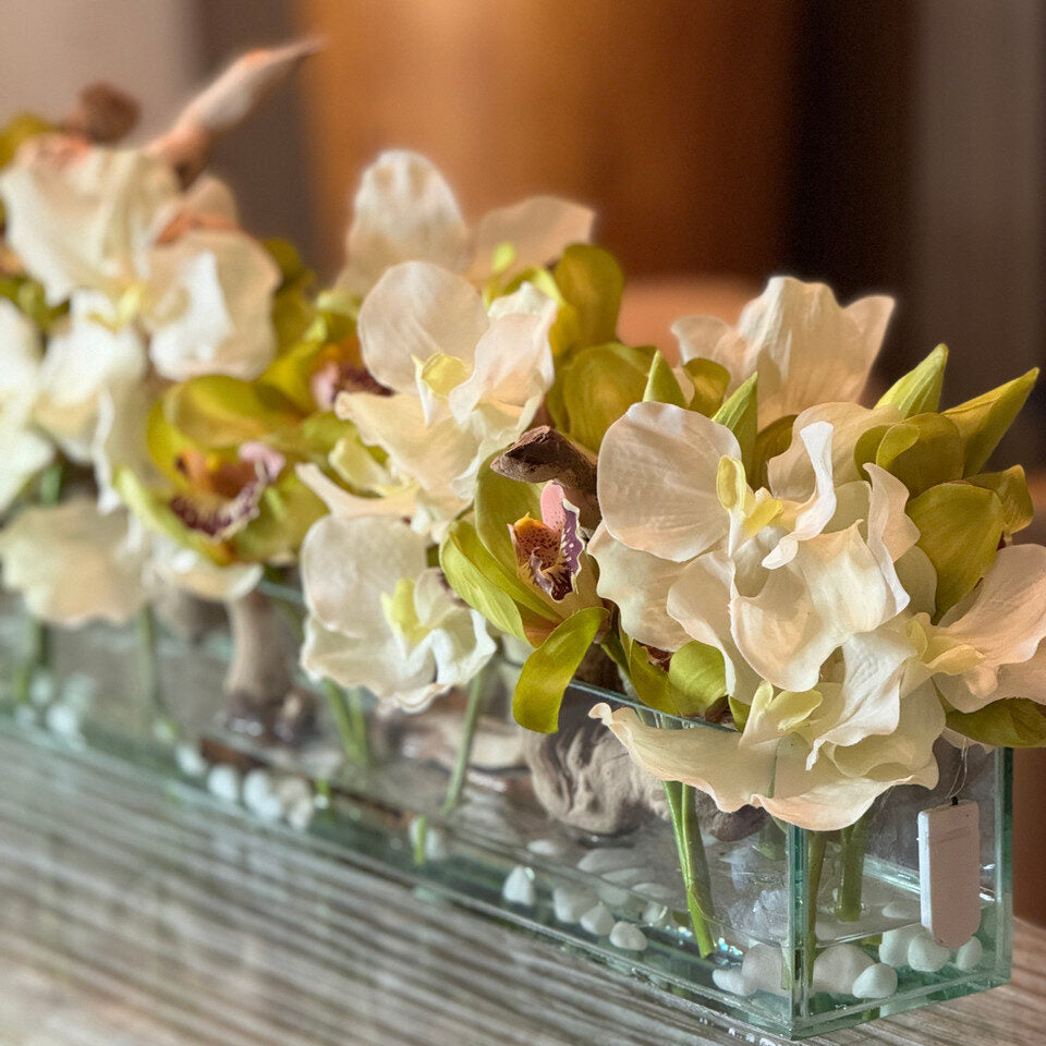 Weiß Vandas und Grün Cymbidiums im Casa Moderna