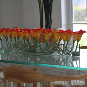 Mango Callas  Glas Plate Pflanzgefäß