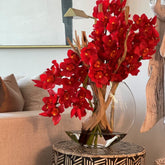Rot Cymbidiums In Moon in der Vase